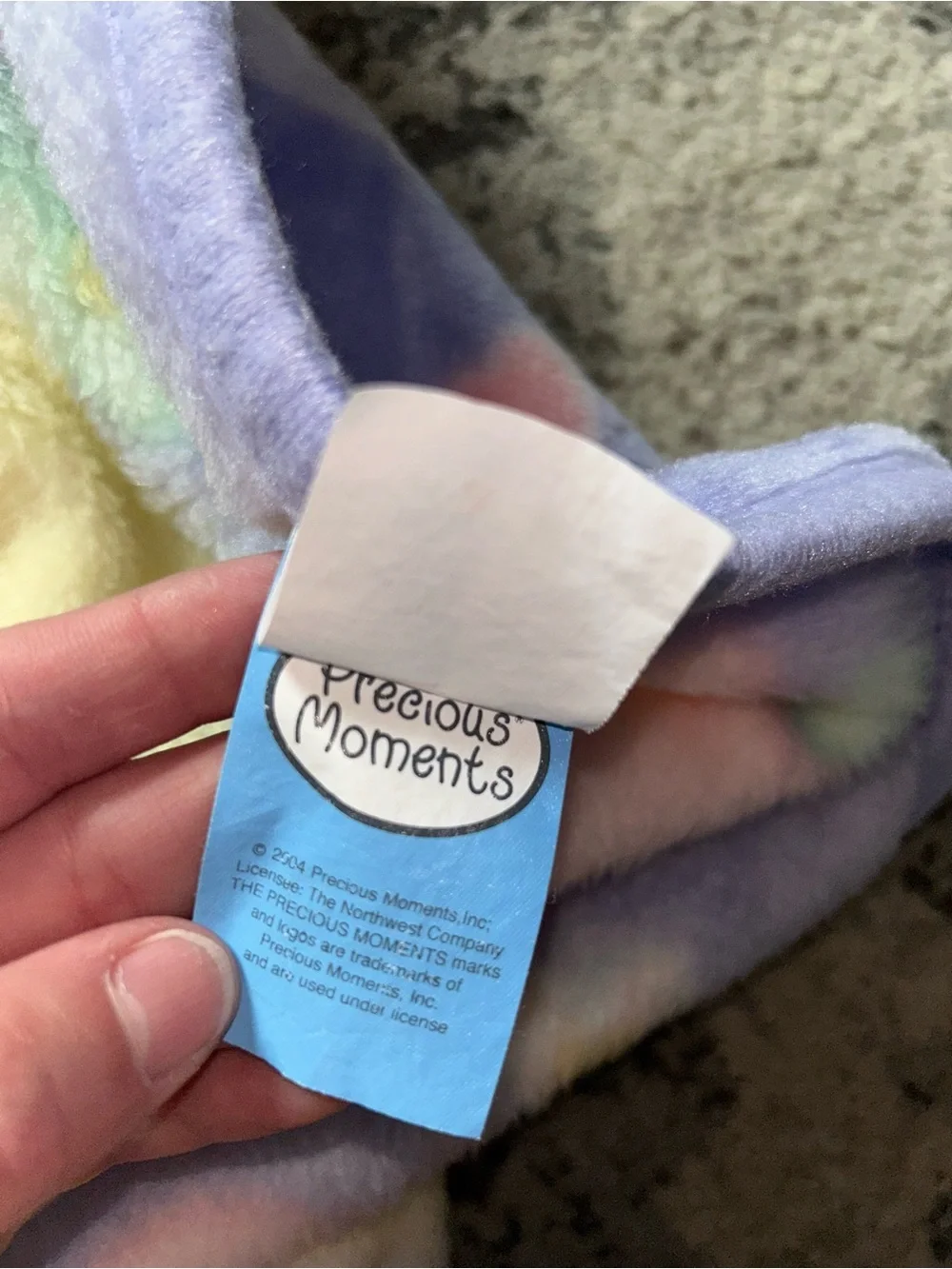 Precious moments throw blanket girl and goose a joyful noise pastel colors VTG